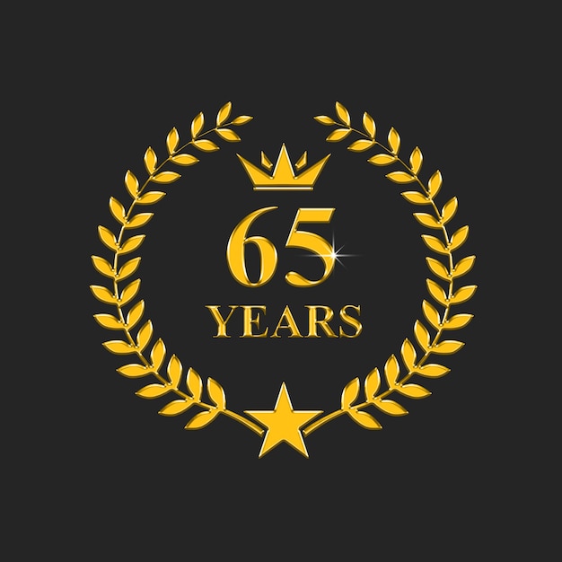 Photo the 65 years anniversary logo with a crown