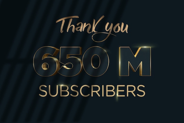 650 million subscribers celebration greeting banner with luxury design