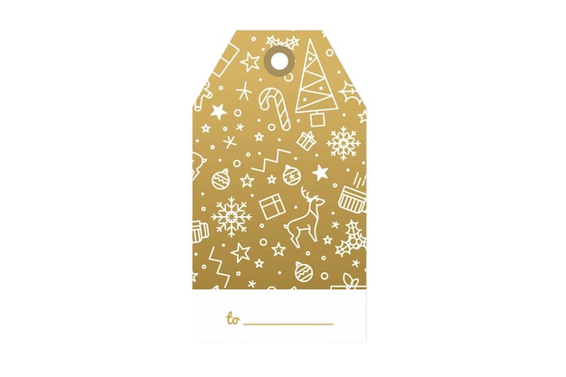 6770 Gouden kersttag geïsoleerd op een doorzichtige achtergrond