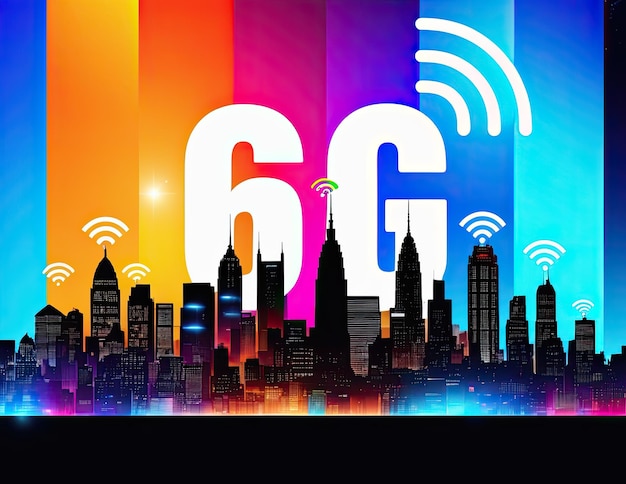 6g network concept in the city