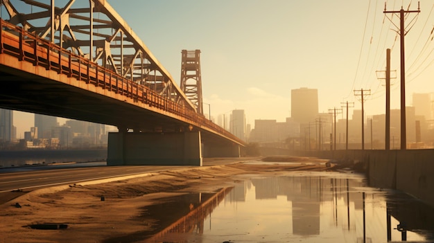 Foto il ponte della sesta strada a los angeles, in california.