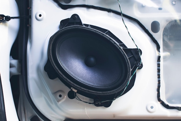 6x8 inch speaker on car door panel of the car sound system