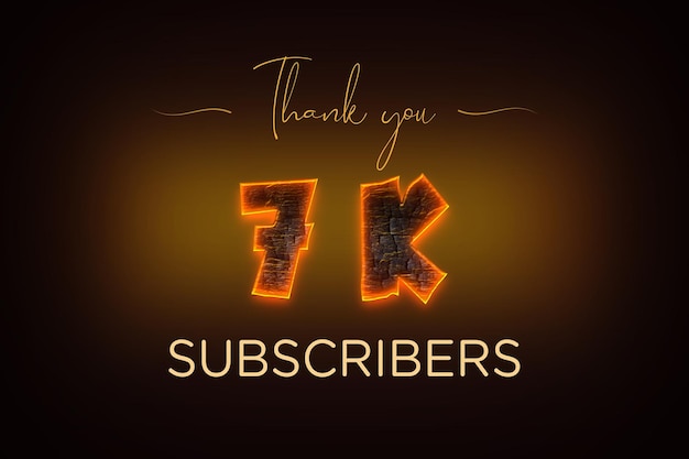 7 K subscribers celebration greeting banner with coal design