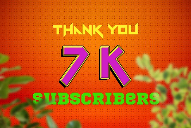 Photo 7 k subscribers celebration greeting banner with game design