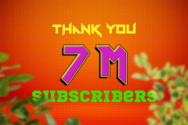 7 million subscribers celebration greeting banner with game design