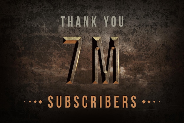 7 million subscribers celebration greeting banner with historical design