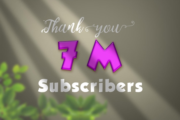 7 Million subscribers celebration greeting banner with liquid design