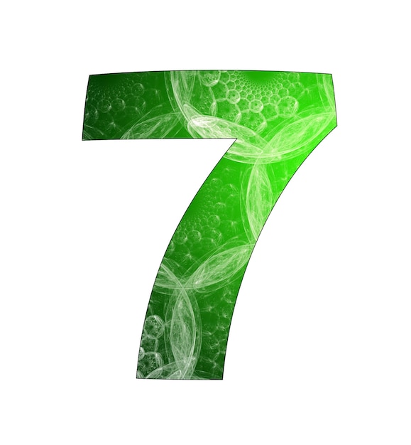 7 number with abstract design