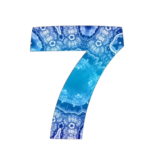 7 number with abstract design