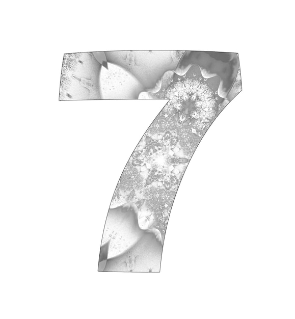 7 number with abstract design