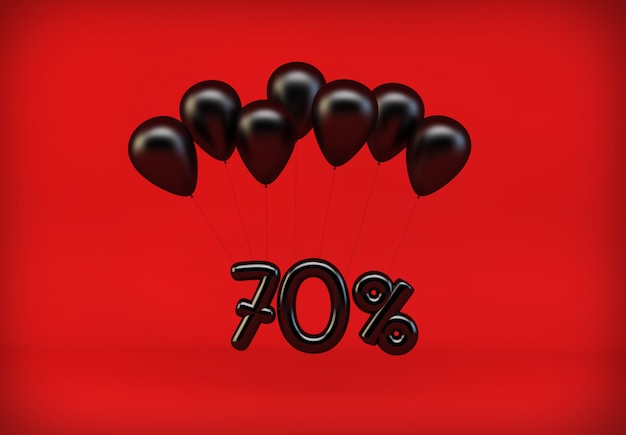 70% korting met zwarte ballonnen