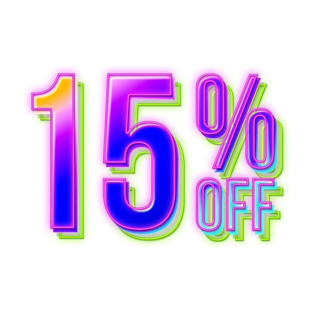 70 Percent Discount Offers Tag with Retro Neon Design