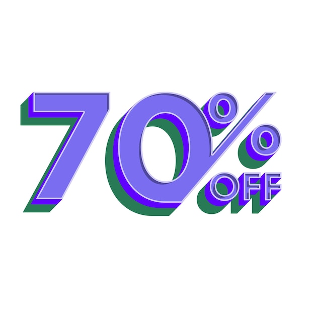 70 Percent Discount Offers Tag with Vintage Style Design