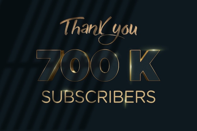 700 K subscribers celebration greeting banner with luxury design