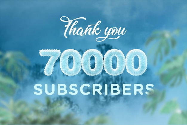 70000 subscribers celebration greeting banner with frozen design