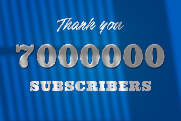 7000000 abonnees vieringsgroetbanner met glasontwerp