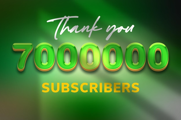 7000000 subscribers celebration greeting banner with candy design