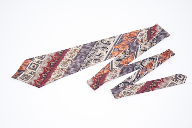 70039s style colorful retro ties on a white background
