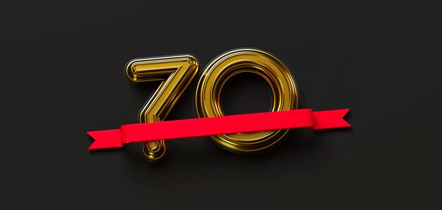 70e verjaardag 3D-rendering illustratie