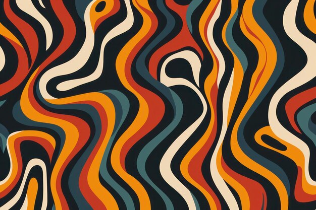 70s squiggly pattern