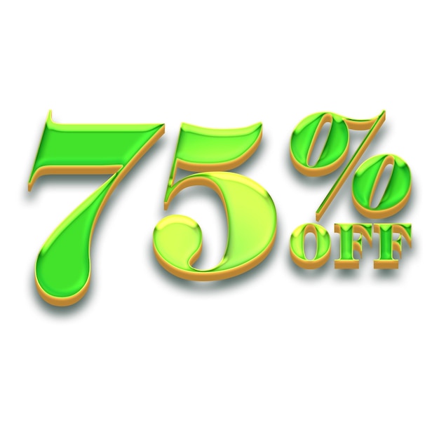 75 Percent Discount Offers Tag with Candy Style Design