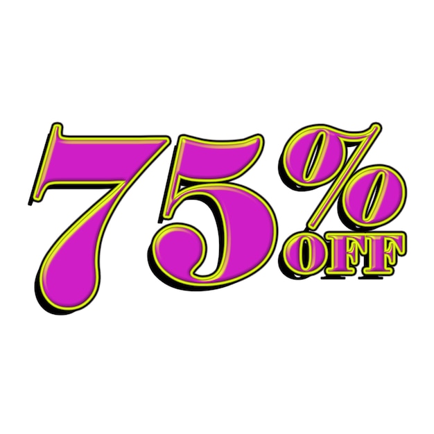 75 Percent Discount Offers Tag with Game Style Design