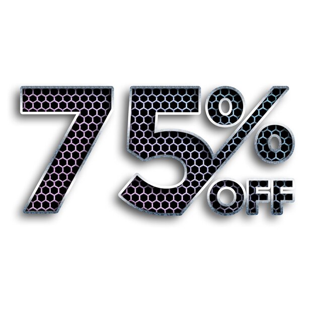 Photo 75 percent discount offers tag with net style design