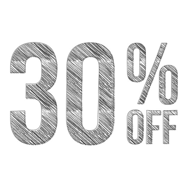 Photo 75 percent discount offers tag with pencil sketch design