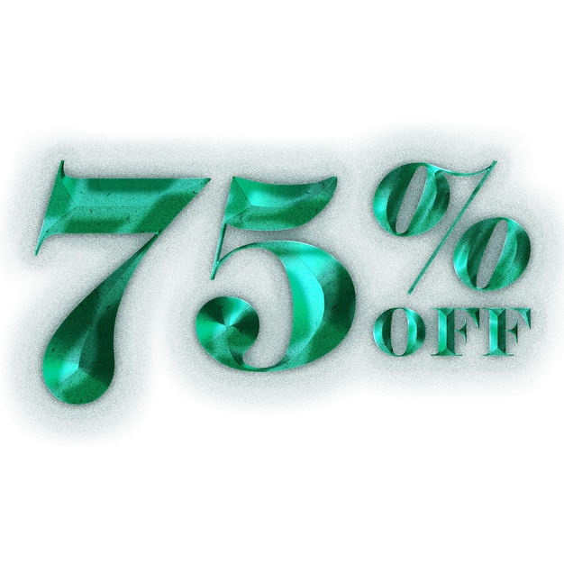 75 Percent Discount Offers Tag with Rustic Steel Style Design