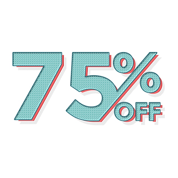 75 Percent Discount Offers Tag with unique Style Design