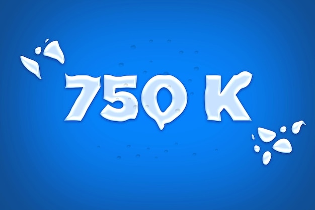 750 K abonnees feestgroetbanner met waterontwerp