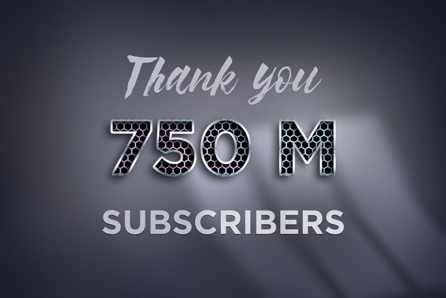 750 million subscribers celebration greeting banner with net design