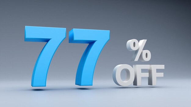 77 procent korting tekst in 3D rood 77 korting 3D tekst 77 verkoop 77 korting verkoop tekst