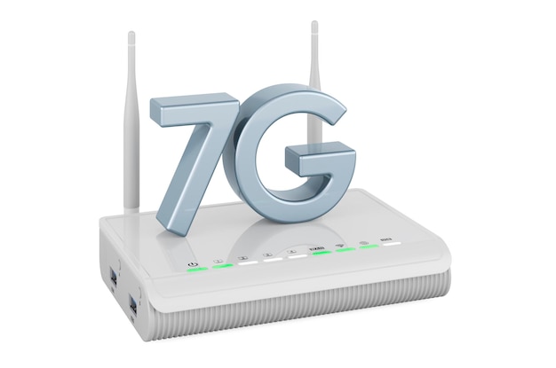 7G router internet concept 3D rendering