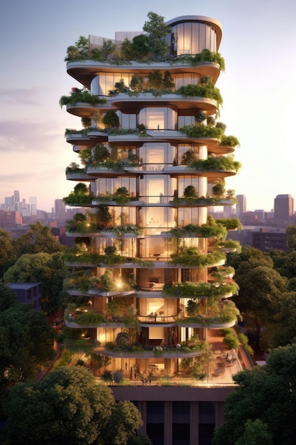 A 7story contemporary residential tower influenced by the distinctive style of Thomas Heatherwick