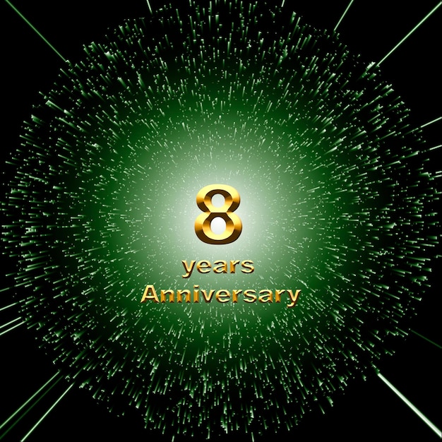 8 anniversary golden numbers on a festive background poster or card