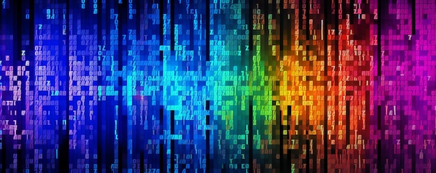 8 bit number colorful background