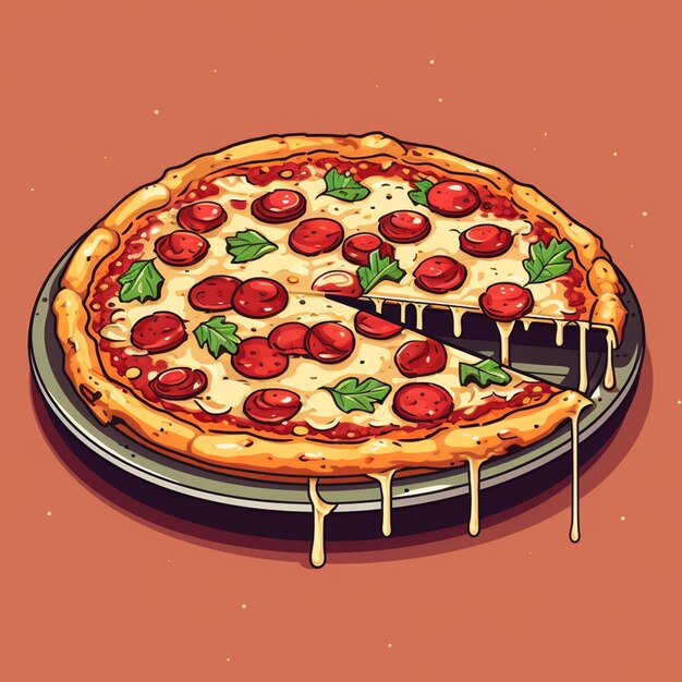 8 bit pizza gegenereerd met AI