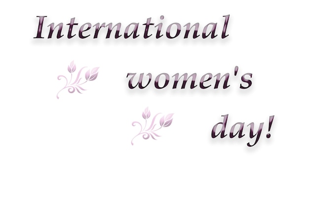 Foto 8 maart international women39s day roze kleur alleen titel geïsoleerd voor het afdrukken van banners