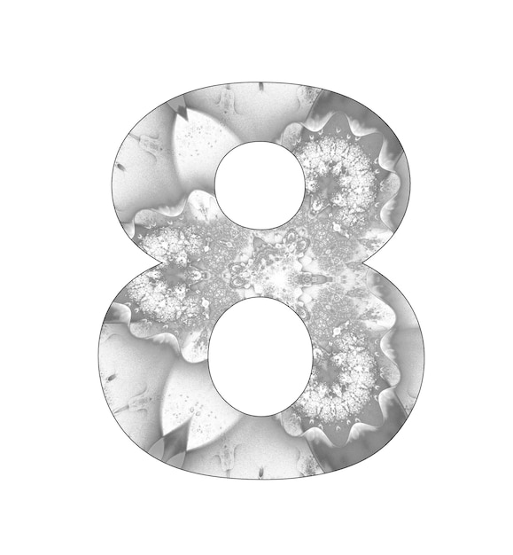 8 number with abstract design