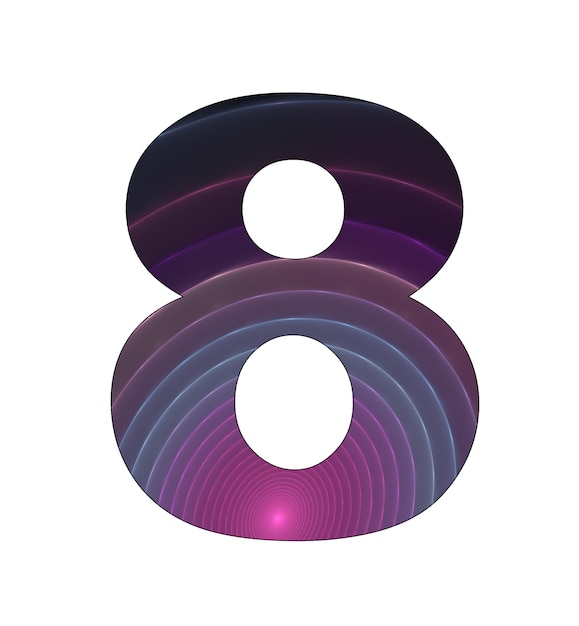 8 number with abstract design