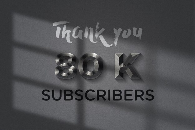 80 K subscribers celebration greeting banner with elegant design