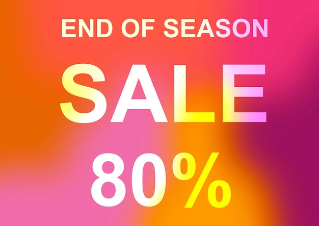 80% off sale design banner promotion on colorful background.\
end of season sale background