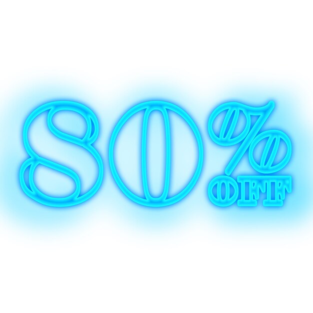 Photo 80 percent discount offers tag with glow style design