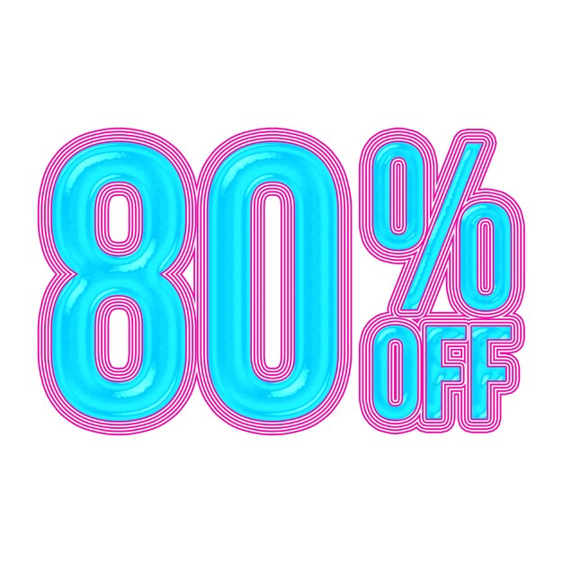 Photo 80 percent discount offers tag with jelly style design