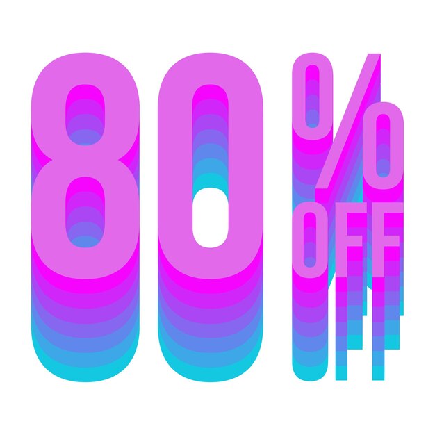 Photo 80 percent discount offers tag with multi color style design