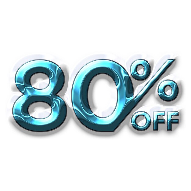 80 Percent Discount Offers Tag with Plastic Style Design