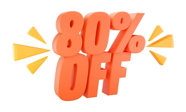 80 percent off Image white backgrounds 3d rendering