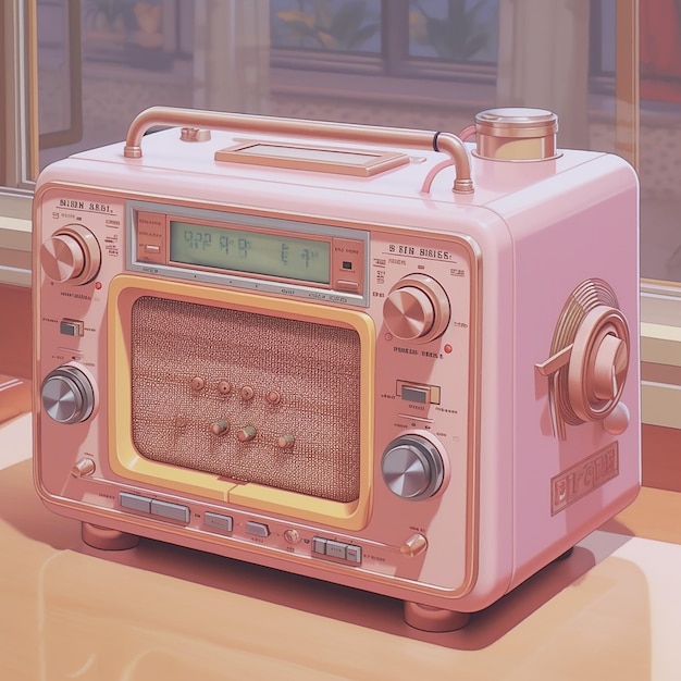 80's anime pink retro radio