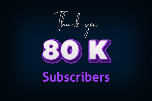 800 K subscribers celebration greeting banner with purple 3d design